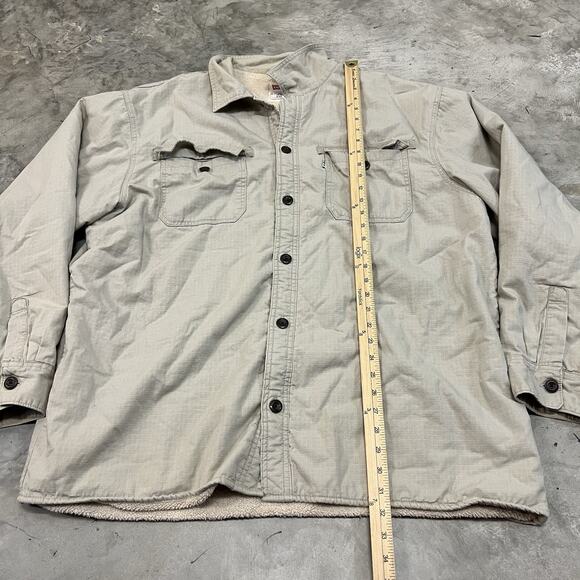 Levis Mens XXL Beige Canvas Sherpa Lined Shacket Heavy Shirt Jacket - Picture 2 of 8